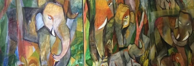 Renowned artist Raja Segar at World Art Dubai